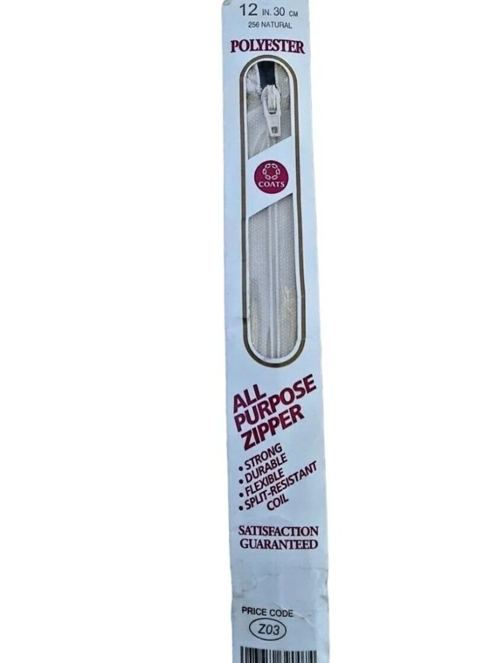 Coats Clark All purpose Zipper Polyester 12 inch Natural F7212256
